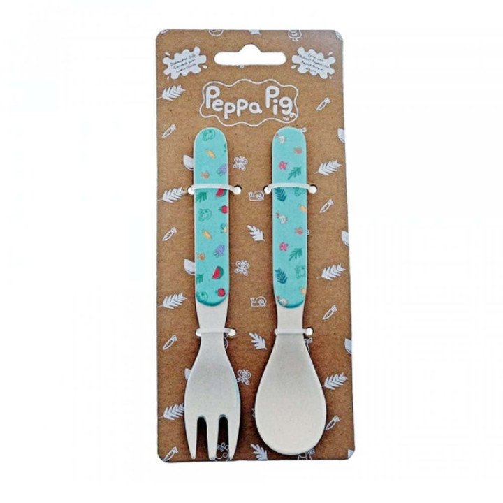 Peppa Pig Bamboo Fork & Spoon Set