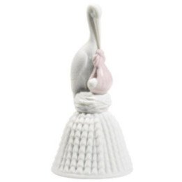 Stork Bell Pink Nao Porcelain Hand Painted
