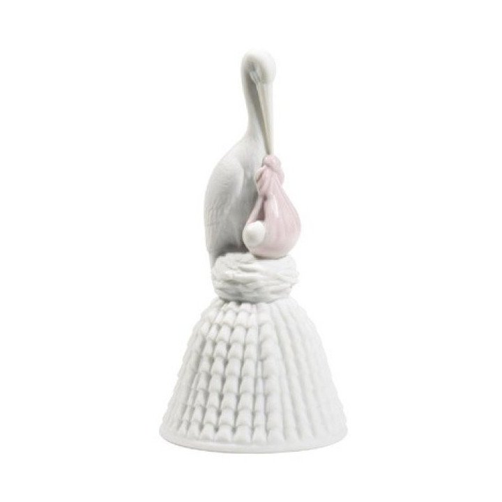 Stork Bell Pink Nao Porcelain Hand Painted