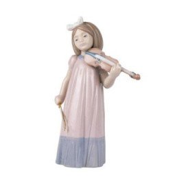 Girl With Violin Nao Porcelain Hand Painted