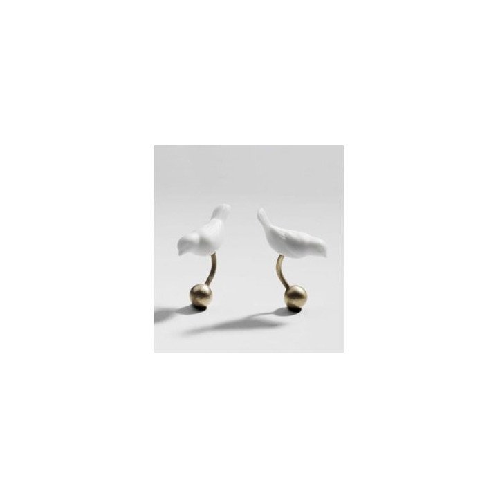 Lladro Magic Forest Gold Plated Cufflinks Porcelain